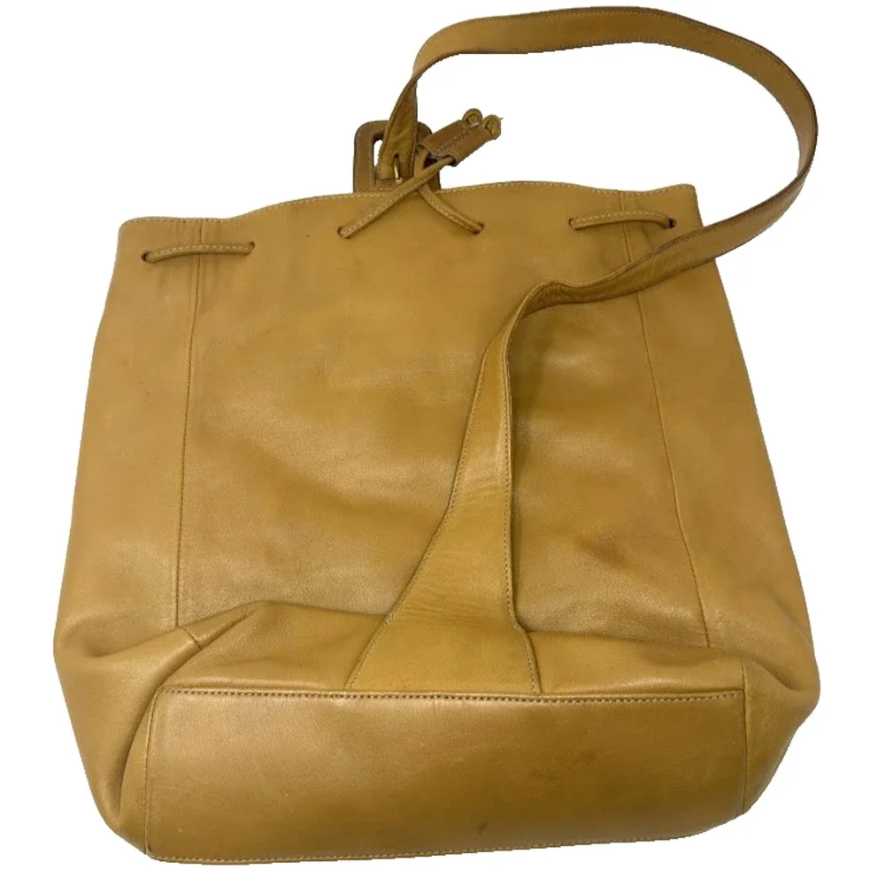 Vintage Coach K7B - 4179 Flatiron Flap Shopper / Sling Bag Tan Leather 1997-98